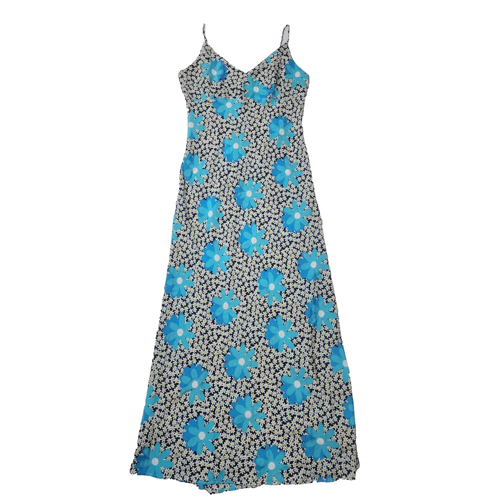 Pretty Good USA Women's Vintage V-neck‎ Sleeveless Floral Maxi Dress Size Large